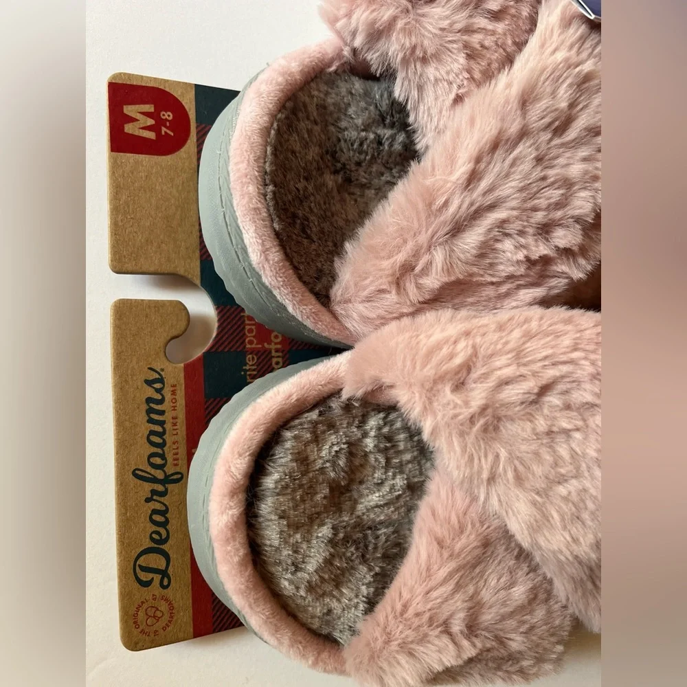 NWOT Women’s Dearforms Cross Band Slide Slippers - Picture 4 of 6